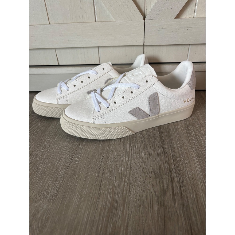 Veja White Sneakers with Beige Accents - Picture 3 of 4